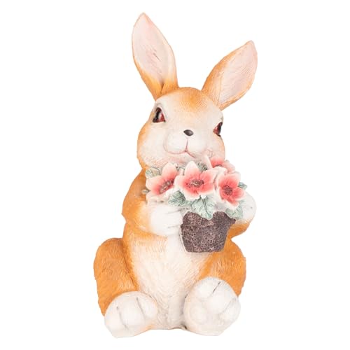 Jolie statue de lapin décorative lumineuse Pilipane idée cadeau jardin - 5