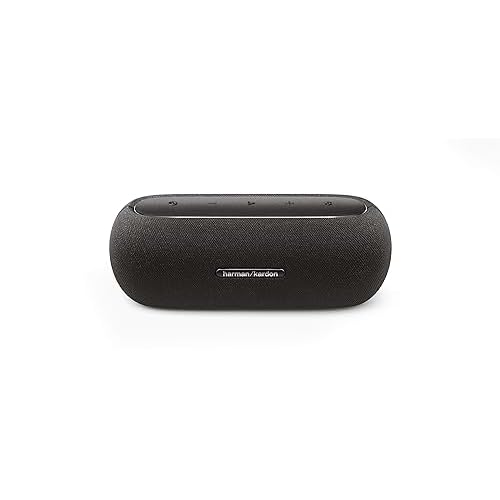 Harman Kardon Luna Bluetooth-Box in Schwarz – Tragbarer, wasserdichter Bluetooth-Lautsprecher – Bis zu 12 Stunden Akkulaufzeit