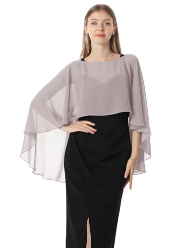 Hotshawl Capas de gasa para mujer, chales y echarpes para vestido de noche, capas para boda, Gris, Talla única