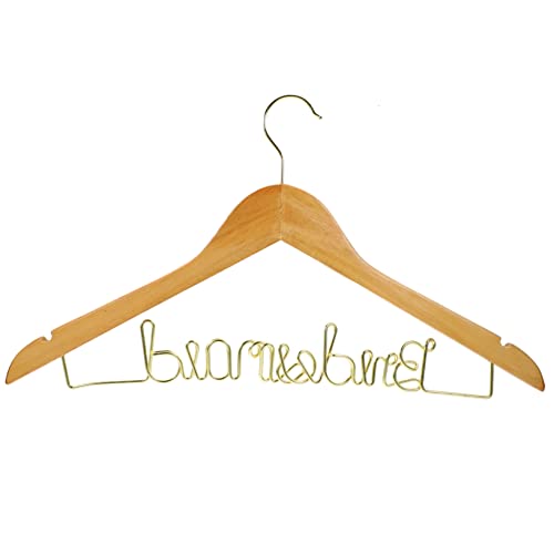 Unomor Wooden Wire Hanger Wedding Dress Hanger Anti-Skid Side Slots for Wedding Gowns for Wedding Stores