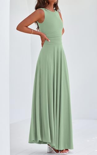 Image of PRETTYGARDEN Womens Summer Dresses 2026 Casual Sleeveless Crewneck Aline Maxi Dress Stretch Tank Flowy Long Dresses