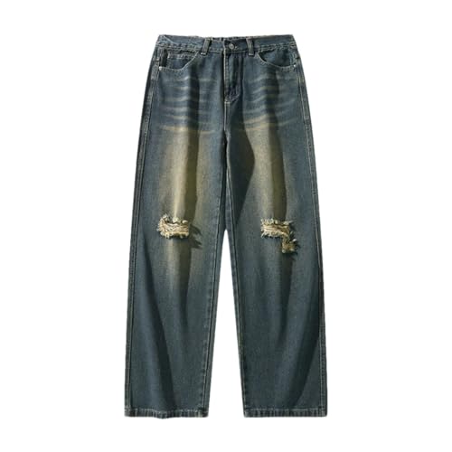 Men's Vintage Loose Ripped Jeans Casual Hole Denim Pants