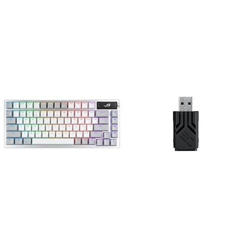 ASUS ROG Azoth 75% Wireless Mechanical Gaming Keyboard (White) + ROG 8000Hz Polling Rate Booster Bundle