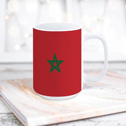 Imagen de Yelolyio Taza de cerámica con la bandera nacional de Marruecos