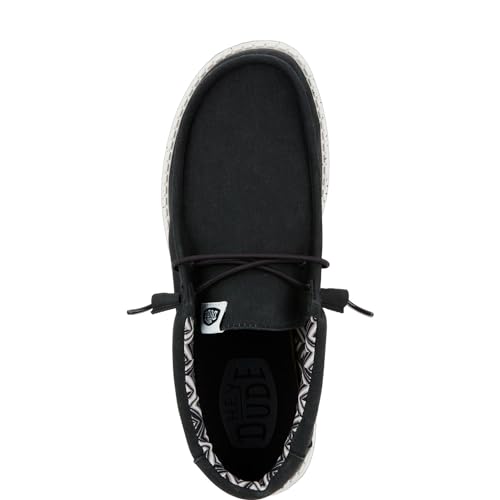 image for HEYDUDE Wally Stretch Canvas Wide Black/White Size 7, Men’s Shoes, S