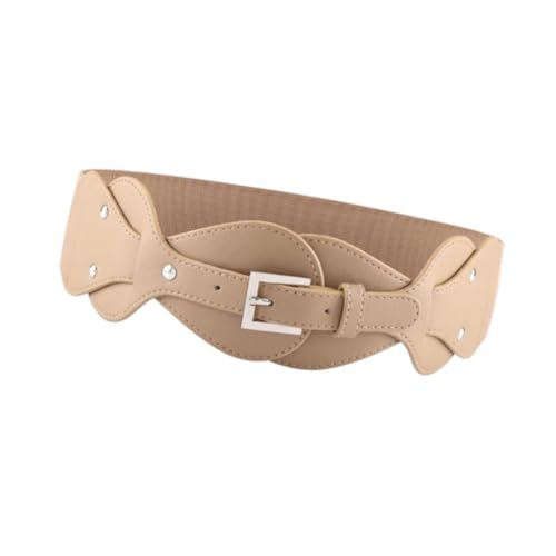 jojomis Women Wide Waist Belt Corset Band Female Lady Wrap Belt Stretch Cinch Waistband Adjustable Fashion Accessory- Khaki