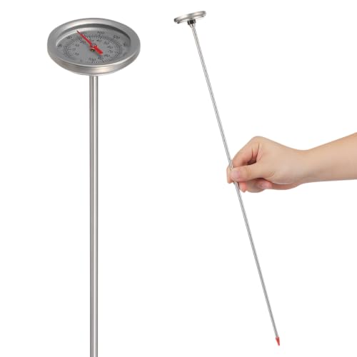 Sosoport Edelstahl-Bodenthermometer Gartenthermometer Mit Langem Stiel