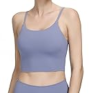 Zettibe Women's Longline Sports Bras Quick Dry Yoga Bra with Removable Padded for Workout Running Fitness Tank Top