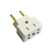 KIT 5 Adaptador De Tomada Universal Em Porcelana 3 Pinos Benjamin 10A/20A Para 2 e 3 Pinos Bivolt 110V/220V Pino Grosso Cor Branca Para Secadores Chapinhas Air Fryer Fritadeiras Microondas PREMIUM