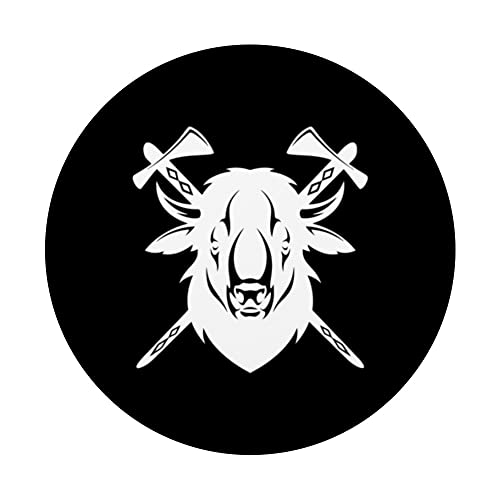 Indigenous Art Bison Tomahawks Southwest PopSockets Swappable PopGrip, Black - Image 3