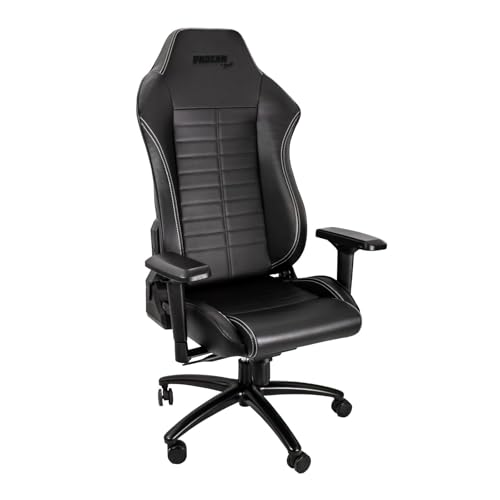 ProCar - Office Sport Office Chair Common Black Vinyl, White Stitching