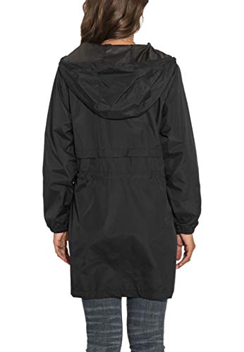 image for GUANYY Rain Jacket Women Waterproof Hooded Raincoat Active Outdoor Win