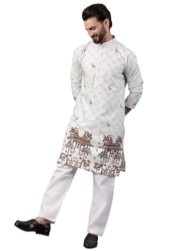 Image of SOJANYA (Since 1958 Men's Cotton Daman Printed Kurta With Pyjama