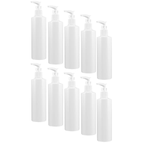 OSALADI Botellas de Loción Vacías Dosificador 250 Ml Pack de 10 Unidades Envases Rellenable para Champú y Crema Botellas Portátiles para Viaje Camping y Cuidado Personal