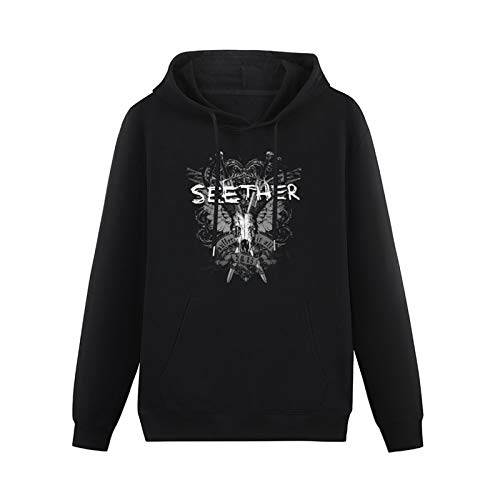 YELLOWSUN Mens Hoody Seether Suffer Long Sleeve Sweatshirts Size L Black