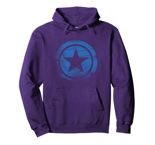 Image of Marvel The Falcon and the Winter Soldier Glitch Icon Pullover Hoodie, Adult Unisex, Purple, Medium