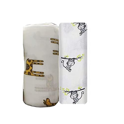 Image of swaddle wrap for new born baby Pure Cotton Muslin Baby Swaddle Blanket, Swaddle for Newborn Baby Super Soft Cotton Receiving Wrapper Cloth, Stroller Cover-Pack of 2 with Size 120X100 CM - Animal Love