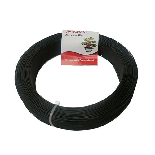 Alambre de aluminio anodizado para bonsáis, 500 g, 1 mm - 5 mm de diámetro, color negro (Ø4 mm)