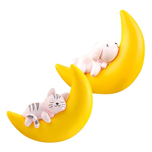 2個 水槽フロート 水族館の装飾小さい 水槽の装飾 魚が動く人工水槽 水族館の空気ポンプ うさぎの水槽の像 水族館浮遊月 水槽の飾り タンク浮遊工芸品 浮遊装飾品 ウサギの像 樹脂 TOGEVAL