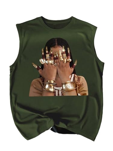 RoseSeek Summer Retro Graphic Tank Top Hippop Streetwear Y2K Tees