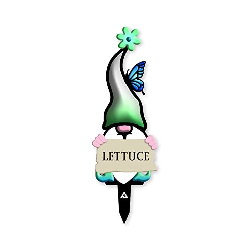 Colorful Steel Garden Gnomes Plant Markets - Fruit And Vegetable Stakes - Indoor/Outdoor Herb Plant Tags - Yard Decoration (Lettuce) #TOP20