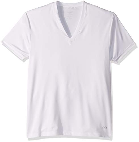 2(X)IST mens Speed Dri Sterling Deep V-neck T-shirt Base Layer Top, White - 10001, X-Large US