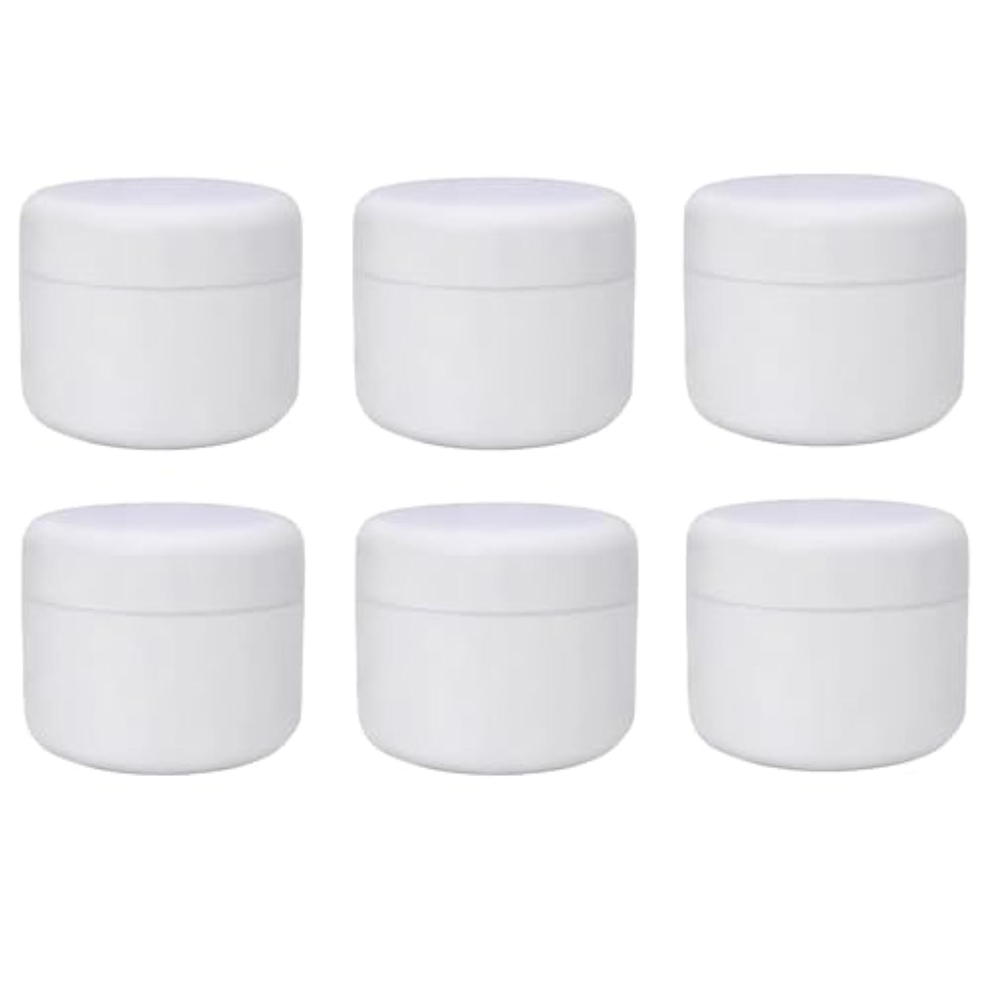 6pcs 250ml White Plastic Makeup Cosmetic Containers