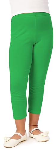 Merry Style Leggins 3/4 para niñas Mallas Deportivas Pantalones Piratas Leggins Infantiles de Viscosa Ropa de Deporte Leggings Capri para Niña MS10 131 (Verde, 158 cm)