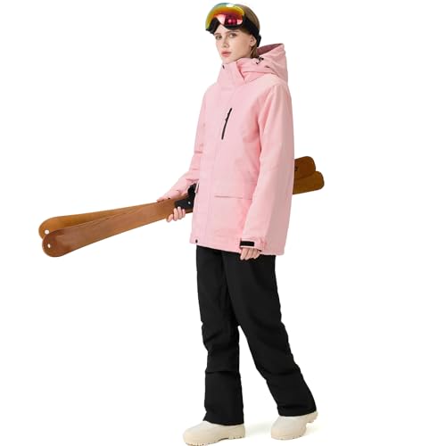 HOTIAN Damen Ski Jacke und Hosen 2 Teilig Set Skianzug Damen Wasserdicht Winddicht Winter Warme SkiSchnee Skifahren Sätze Snowboard Set