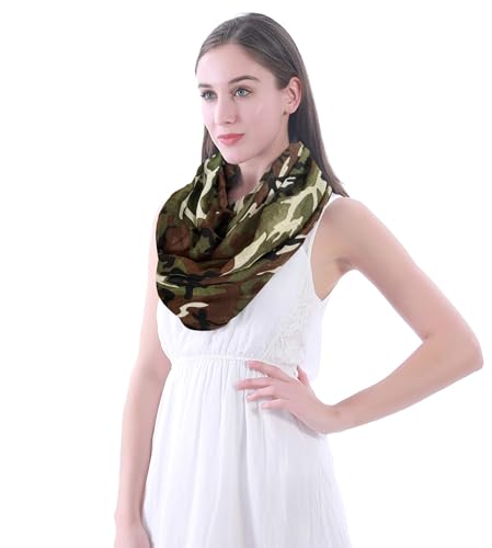 Lina & Lily Camouflage Print Women's Infinity Loop Scarf Lightweight3