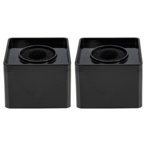 FIXOSHEE 2 Stück Mikrofon Logo Flagge aus Schwarzem ABS Quadratischer Würfel für Professionelle Funkmikrofone und Interviewstationen