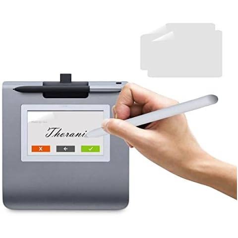 Thorani 2 Stück Paper-Feel Unterschriftsfolie für Topaz SigGem Color 5.7 (T-LBK57GC) & Topaz SignatureGem LCD 4x5 (T-LBK766) - Matte TPU-Folie zum Schreiben wie auf Papier Cover