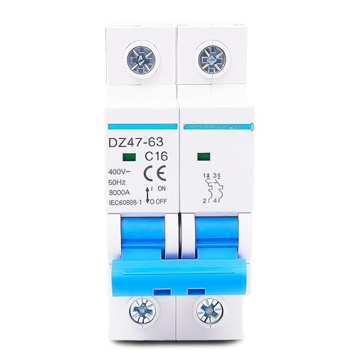 Disyuntor bipolar de carril DIN 32A automático DZ47-63 2P