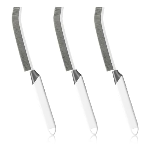 YIGAARUI Crevice Cleaning Brush Bathroom Tile Groove Gap Cleaning Brush Premium Crevice Cleaning Tool Aluminum Support with 15° Angled Head-Grout Thin Brush,Kitchen & Bathroom Tool (3PCS)