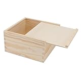 Hemobllo Caja de Madera Khaki para Dulces de Boda Ecológica y Segura, Diseño Exquisito y Portátil para Fiestas y Navidad