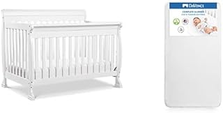 DaVinci Kalani 4-in-1 Convertible Crib in White with Complete Slumber Crib Mattress