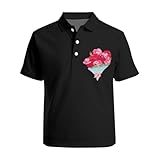 [ZKCASA] カーネーションの花束 ポロシャツ メンズ 半袖 襟付きシャツ おしゃれ tシャツ 通気性 吸汗 柔らかい 夏服 トップス カジュアル POLO 大きいサイズ ゴルフウェア 通勤 ビジネス 釣り xs