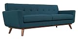 Modway Engage Mid-Century Modern Upholstered Fabric Sofa in Azure