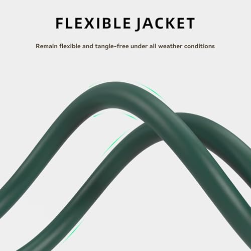 Image of 6ft Outdoor Extension Cord - 16 /3 Heavy Duty SJTW Waterproof Green Electrical Cable with 3 Prong Grounded Plug for Safety, Great for Lawn and Major Appliances