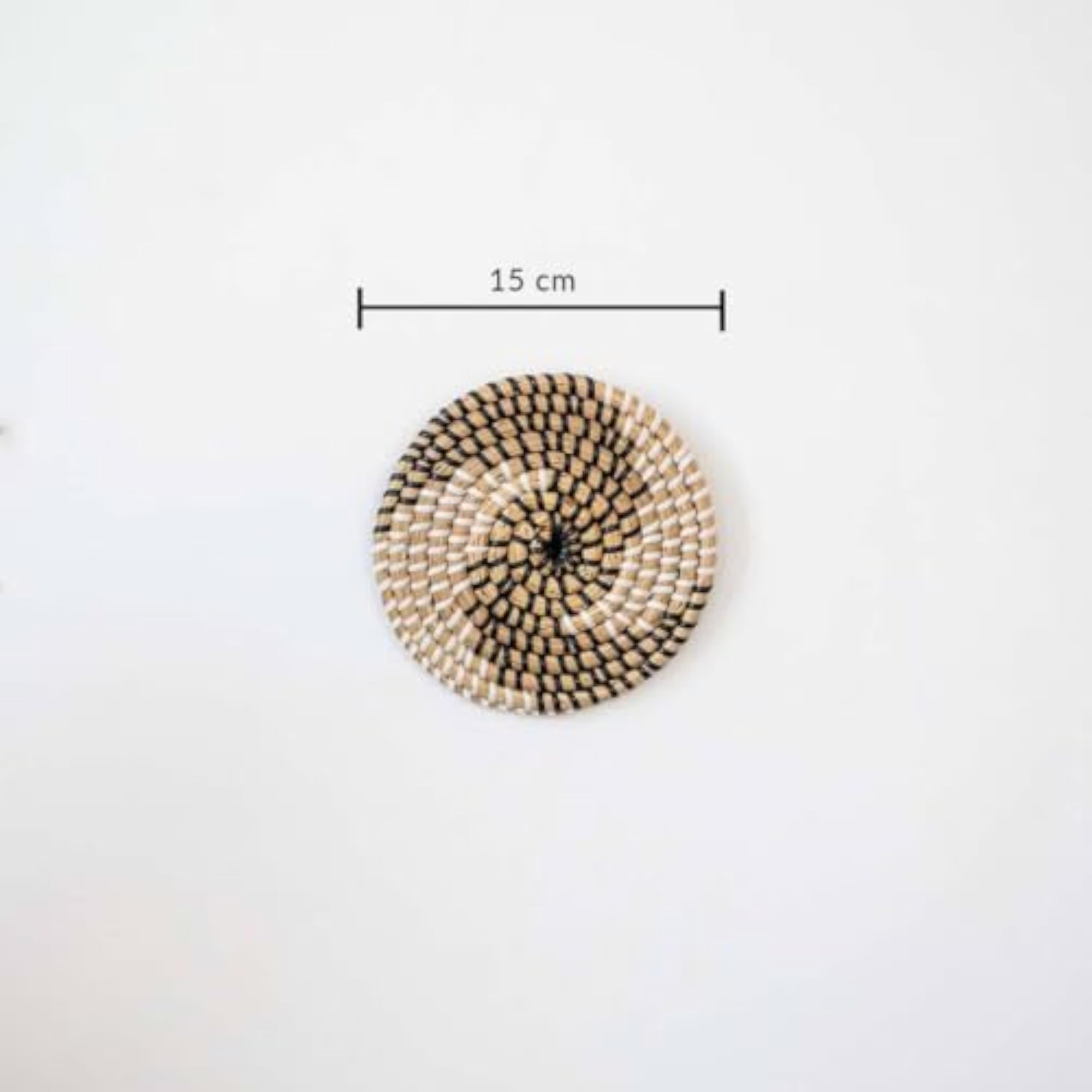 Bohemian White & Black Sabai Grass Wall Basket