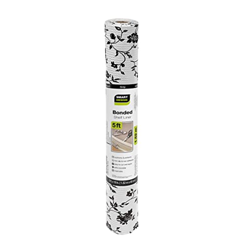 Smart Design Bonded Grip Shelf Liner - 12 Inch x 60 Feet Total (Set of 6 Rolls) - Non Adhesive, Strong Grip Bottom, Easy Clean Kitchen Drawer, Cabinet, Cupboard Dresser Cover - Wisteria Black by Smart Design - Image 2