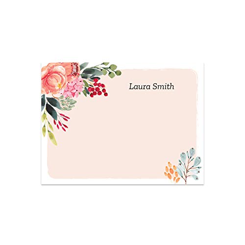 Personalized Pink Floral Sticky Notepads/Modern...