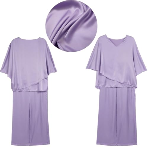 2 Piece Formal Pant Suits for Women Dressy Plus Size Mother of The Bride Pantsuits Chiffon Wedding Guest Evening Sets3