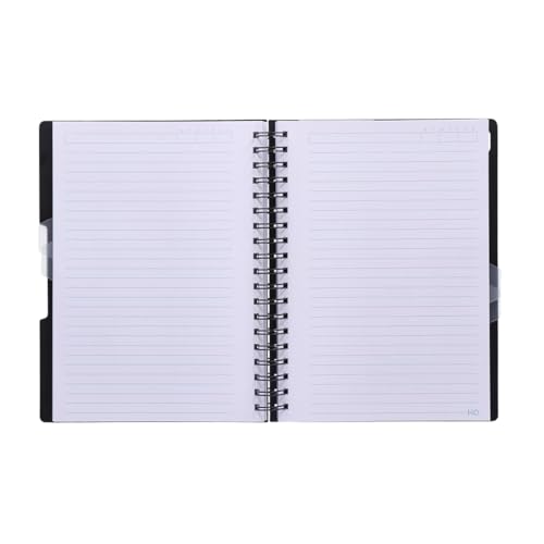 Image of Navneet HQ | Five Subject Spiral Wiro Bound Notebook | 17 cm X 25 cm | 300 Pages | Black