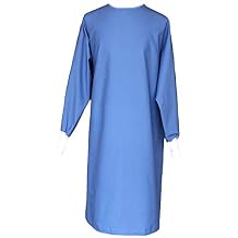 Avery Hill Washable Reusable Medical PPE Level 1 Isolation Gown for Dentists, Hygienists, Doctors, Nurses and Medical Personnel - Blue - Medium