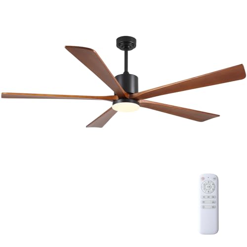 Mpayel 70" Wood Ceiling Fan with Light with 5 Blades - Outdoor Ceiling Fan Lights with Remote, Reversible, 3CCT and Timer, Farmhouse Fan Light for Modern Indoor Living Room, Outdoor Covered Patios