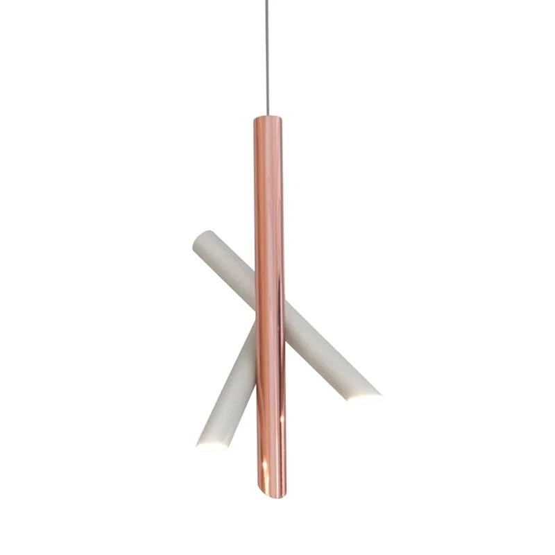 Tubes lampe suspendue design or rose chic et moderne pour eclairage de table - 3