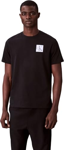 Calvin Klein T-Shirt Manches Courtes Homme Gradient Monogram Logo en Coton, Noir (Black), M