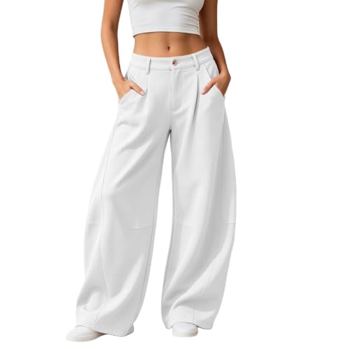 Black Barrel Pants Women High Waisted Business Casual Dress Work Pants - image 1