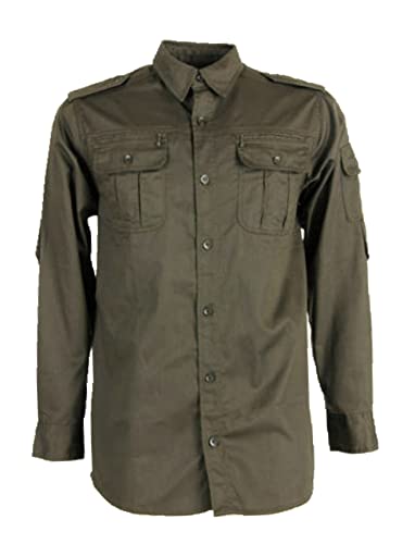 fratelliditalia.org Camicia Cotone Bottoni Caccia Verde Sport Abbigliamento Tecnico Uomo